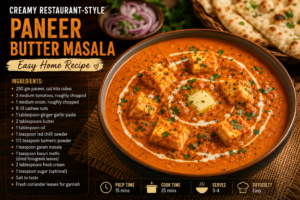 Creamy Restaurant-Style Paneer Butter Masala | Easy Home Recipe