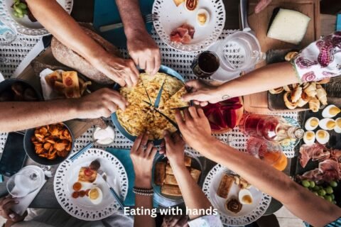Eating with hands